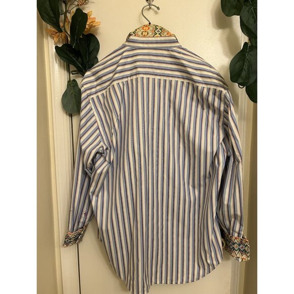 Robert Graham Mens Button Up/Dress Shirt/Long Sleeve/Flip cuff XL - Picture 10 of 16